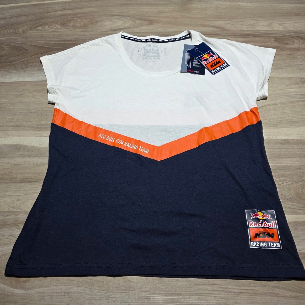 Red Bull KTM Racing Team Fletch Tee Women L White Navy‎ Orange 3RB210057904 NWT